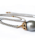 Mixed metals Grey Pearl Necklace