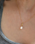 Leaf + Baroque pearl necklace