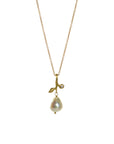 Leaf + Baroque pearl necklace