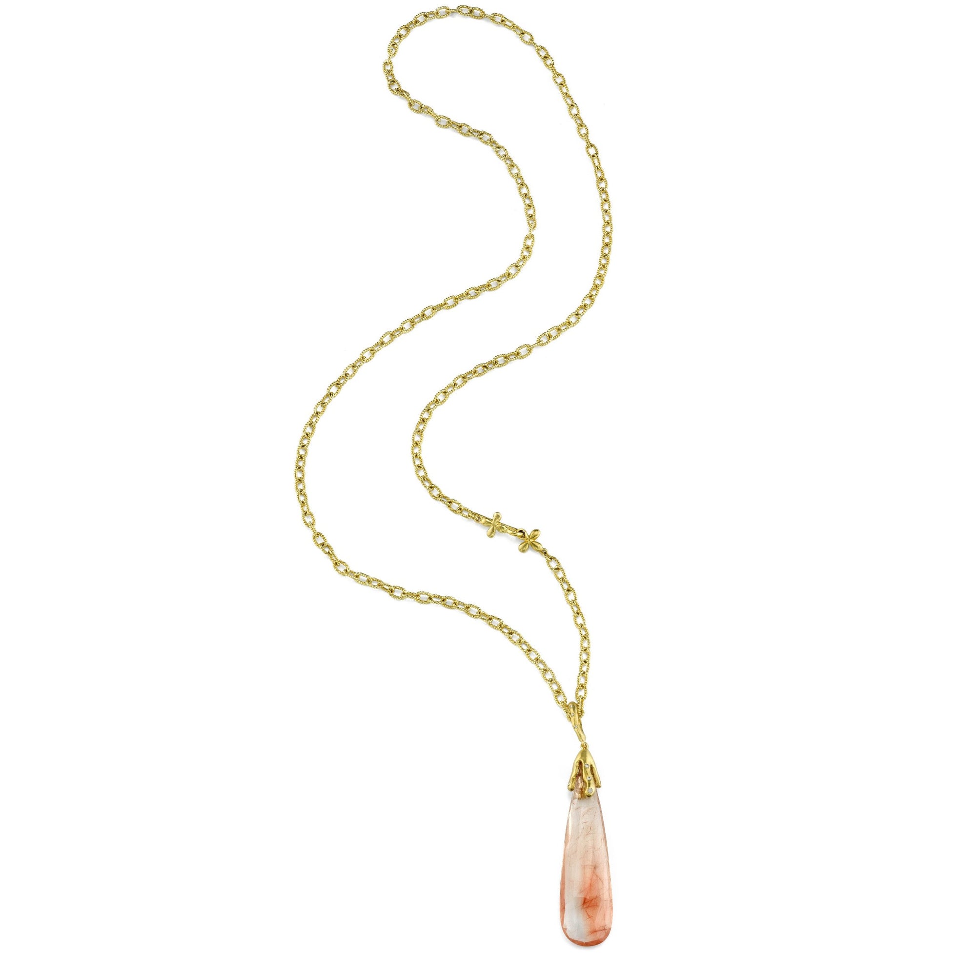 Peach Rutilated Quartz necklace