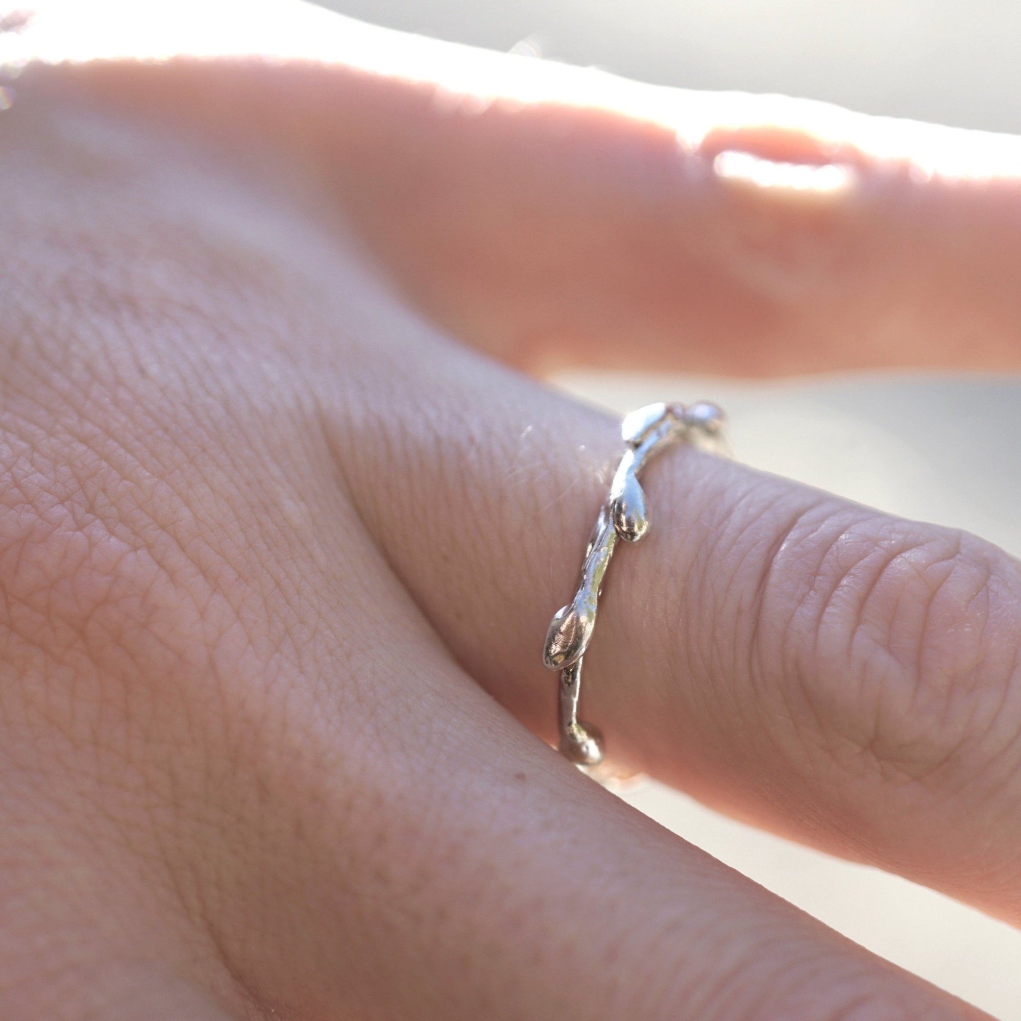 Silver Leaf Ring-sizes READY TO SHIP
