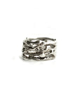 Wide Silver Leaf Ring