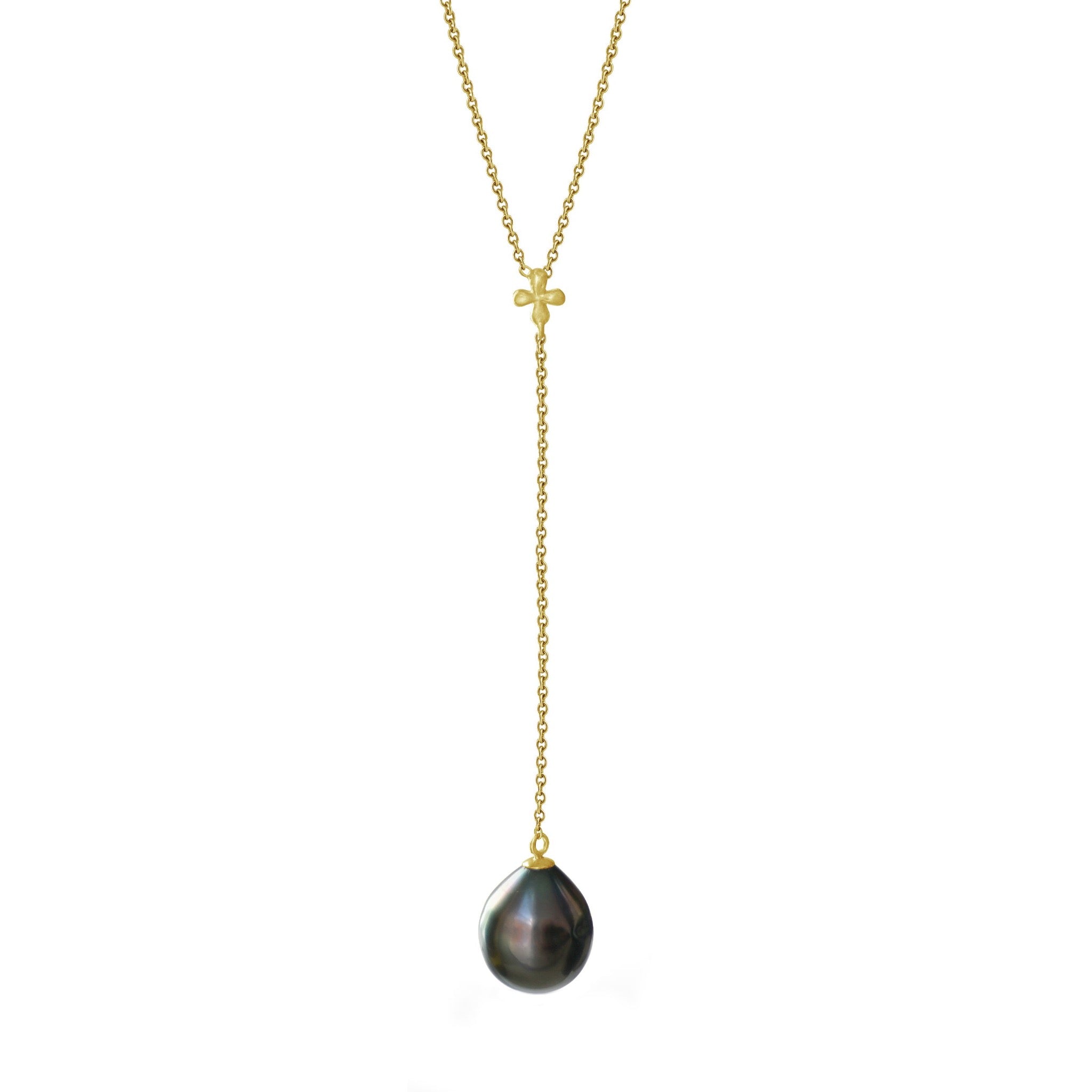 Tahitian pearl lariat necklace