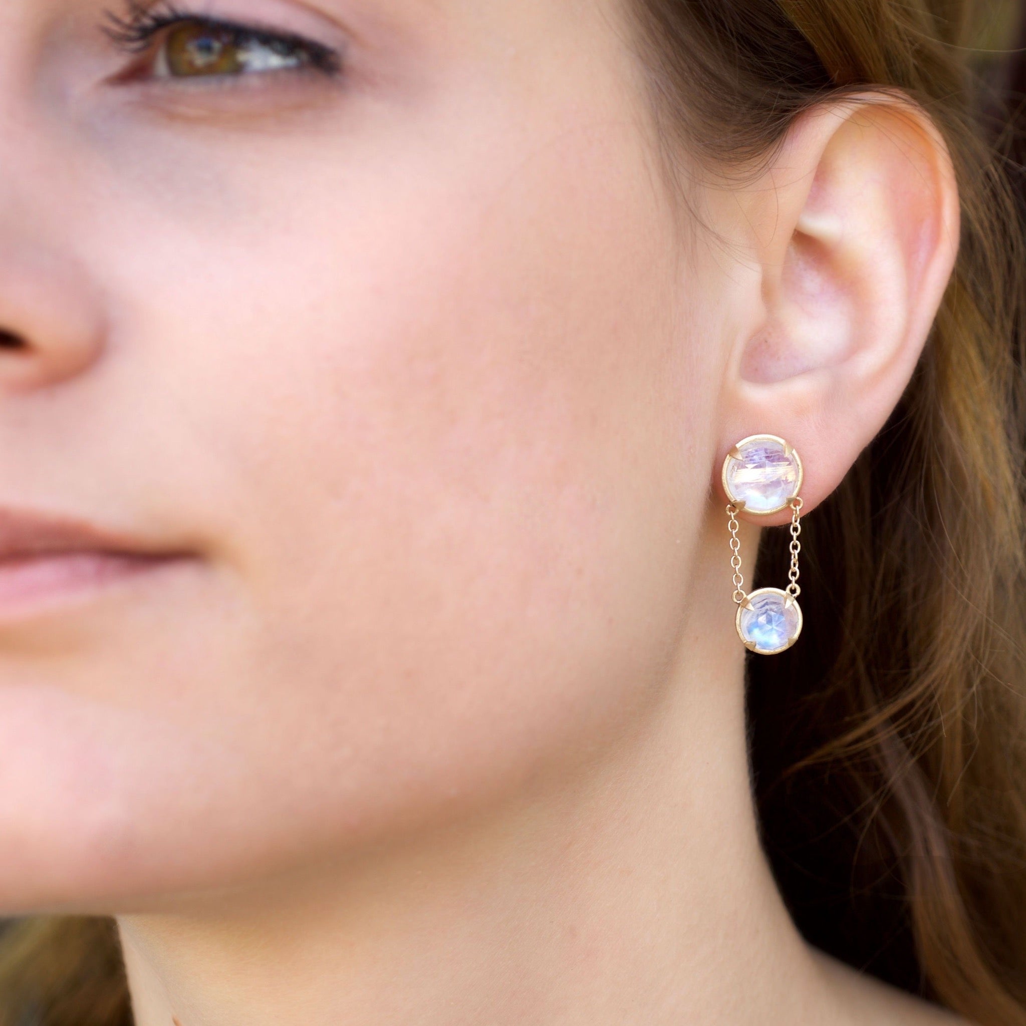 Rose Moonstone Earrings