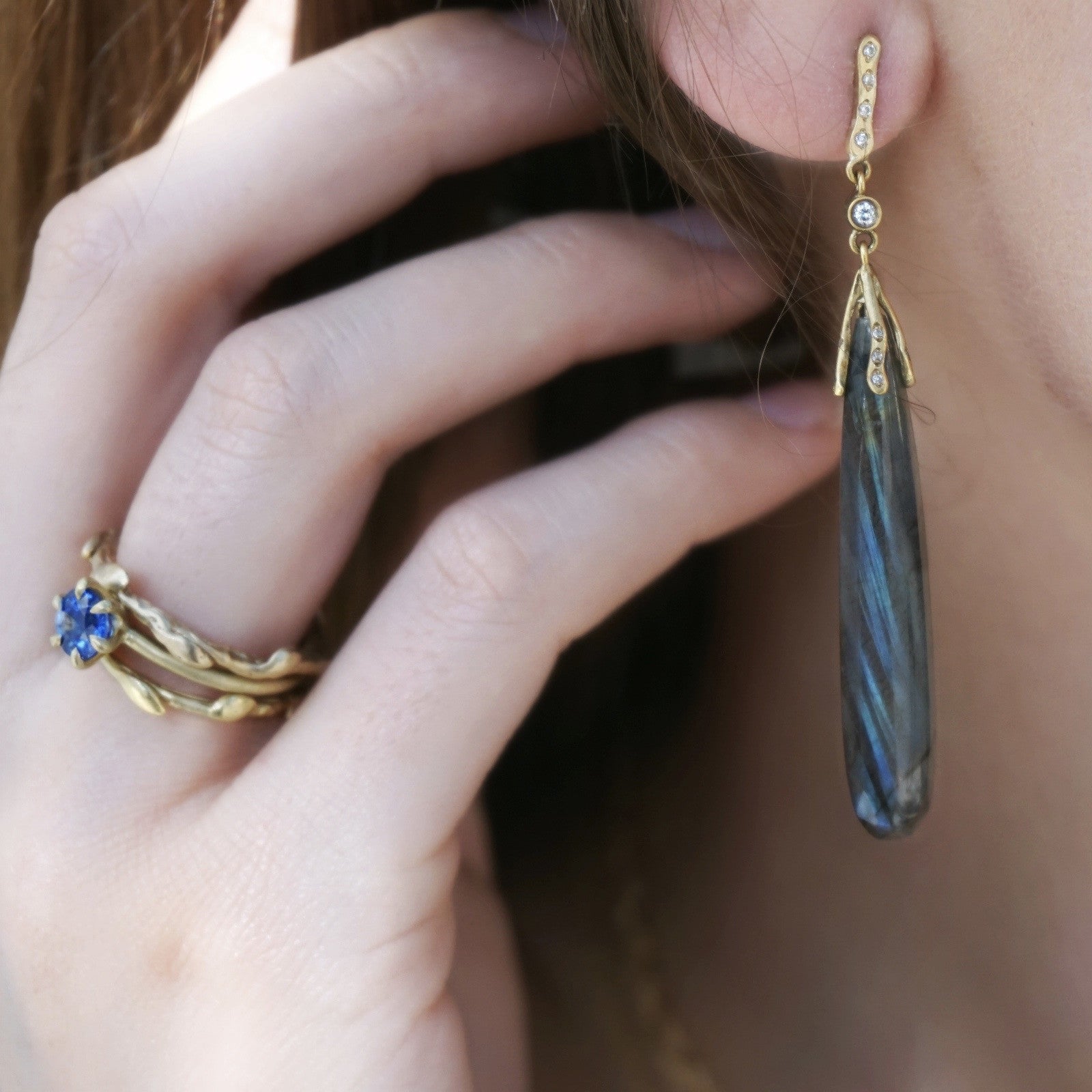 Labradorite drop earrings