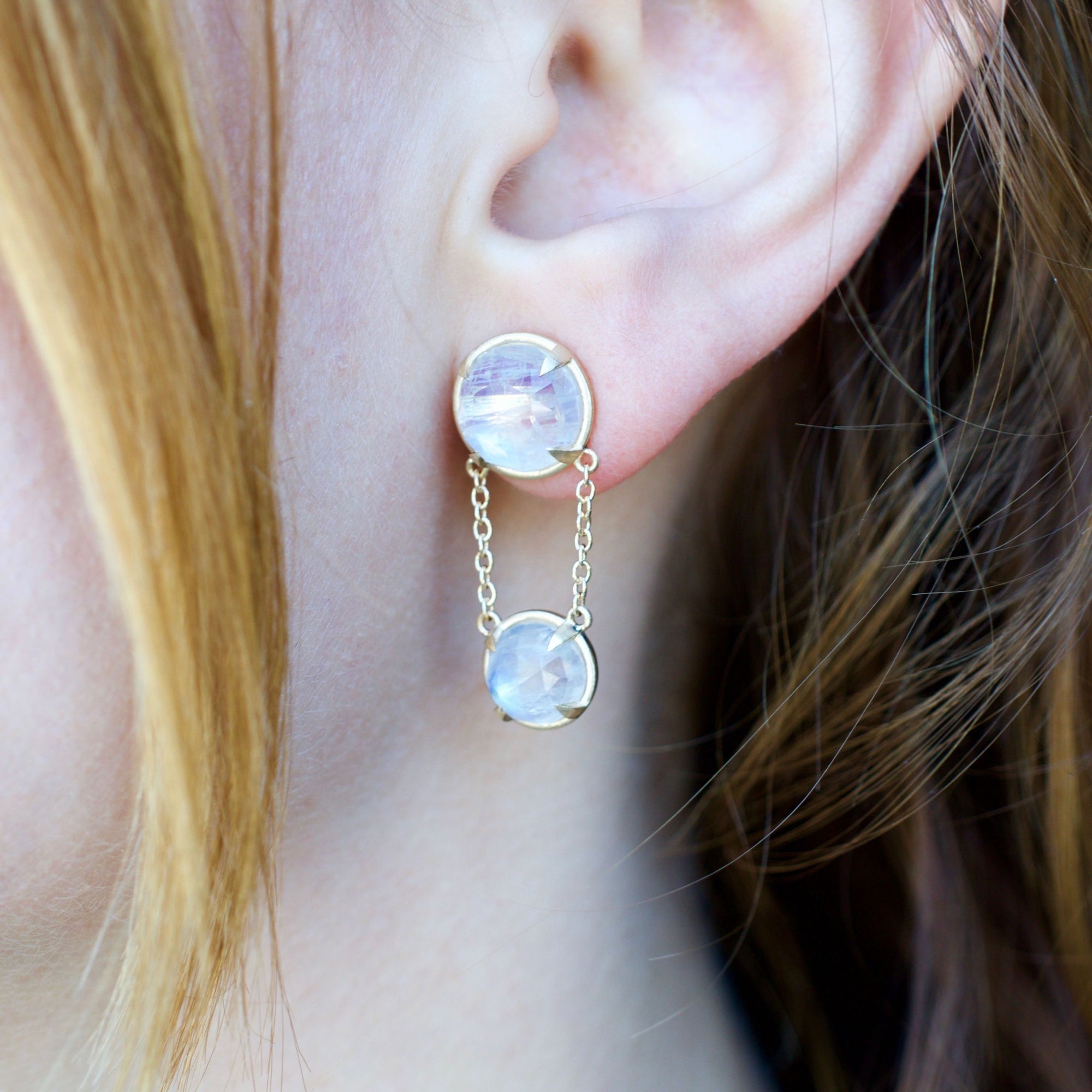 Rose Moonstone Earrings