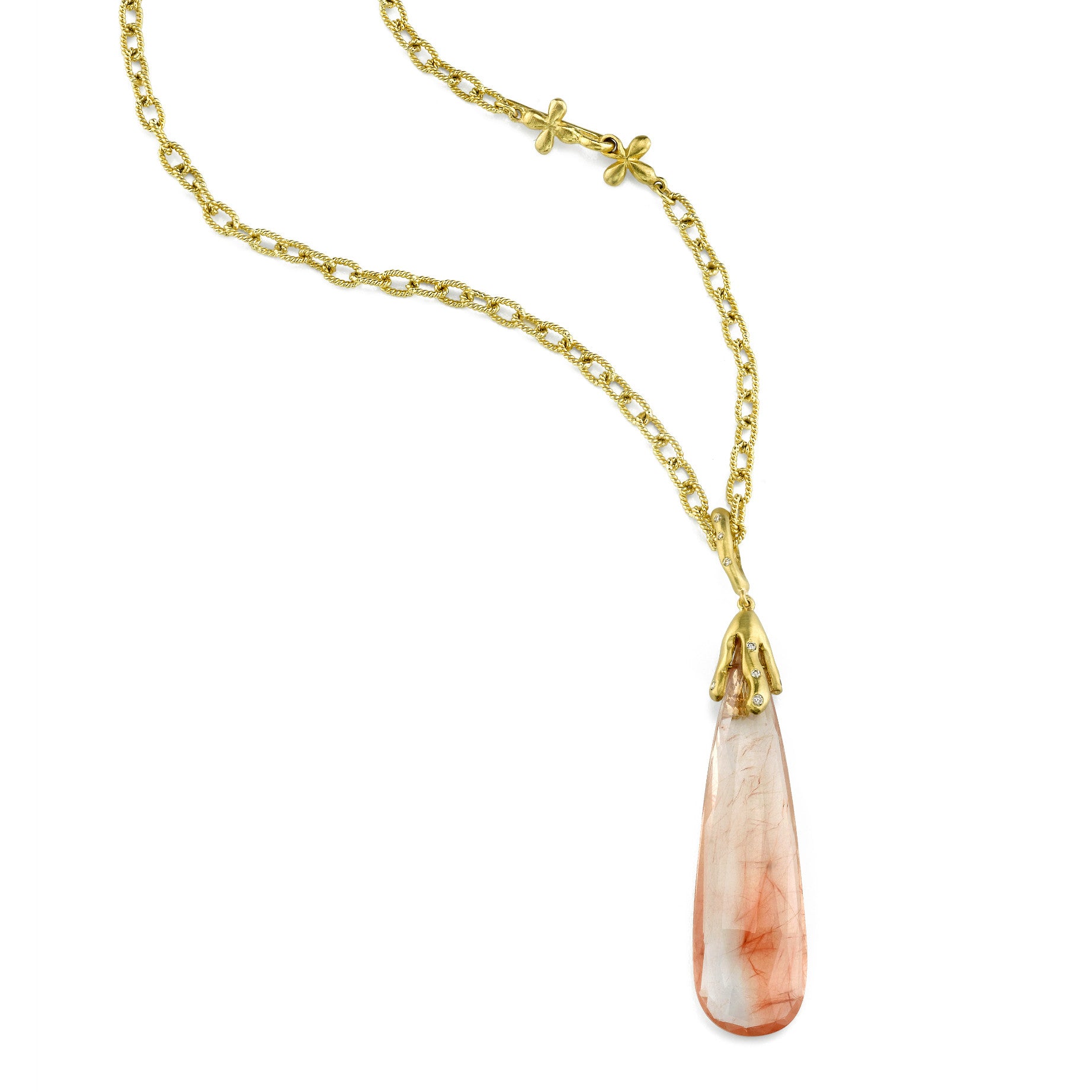 Peach Rutilated Quartz necklace